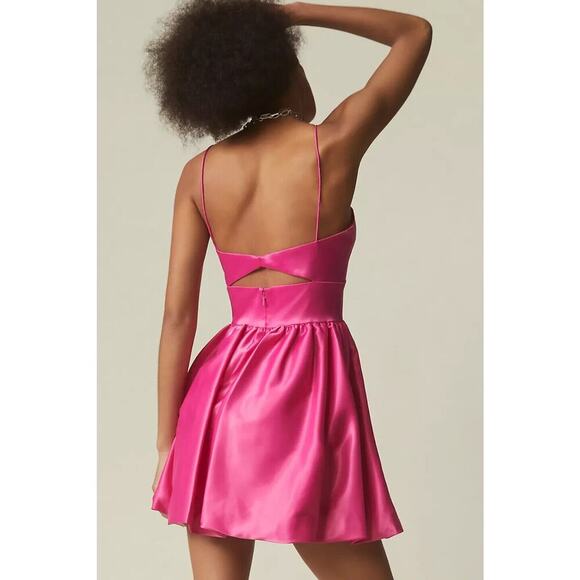 NWT Mac Duggal Bow Bubble Mini Dress Size 4 Hot Pink #9J505 - Picture 3 of 10